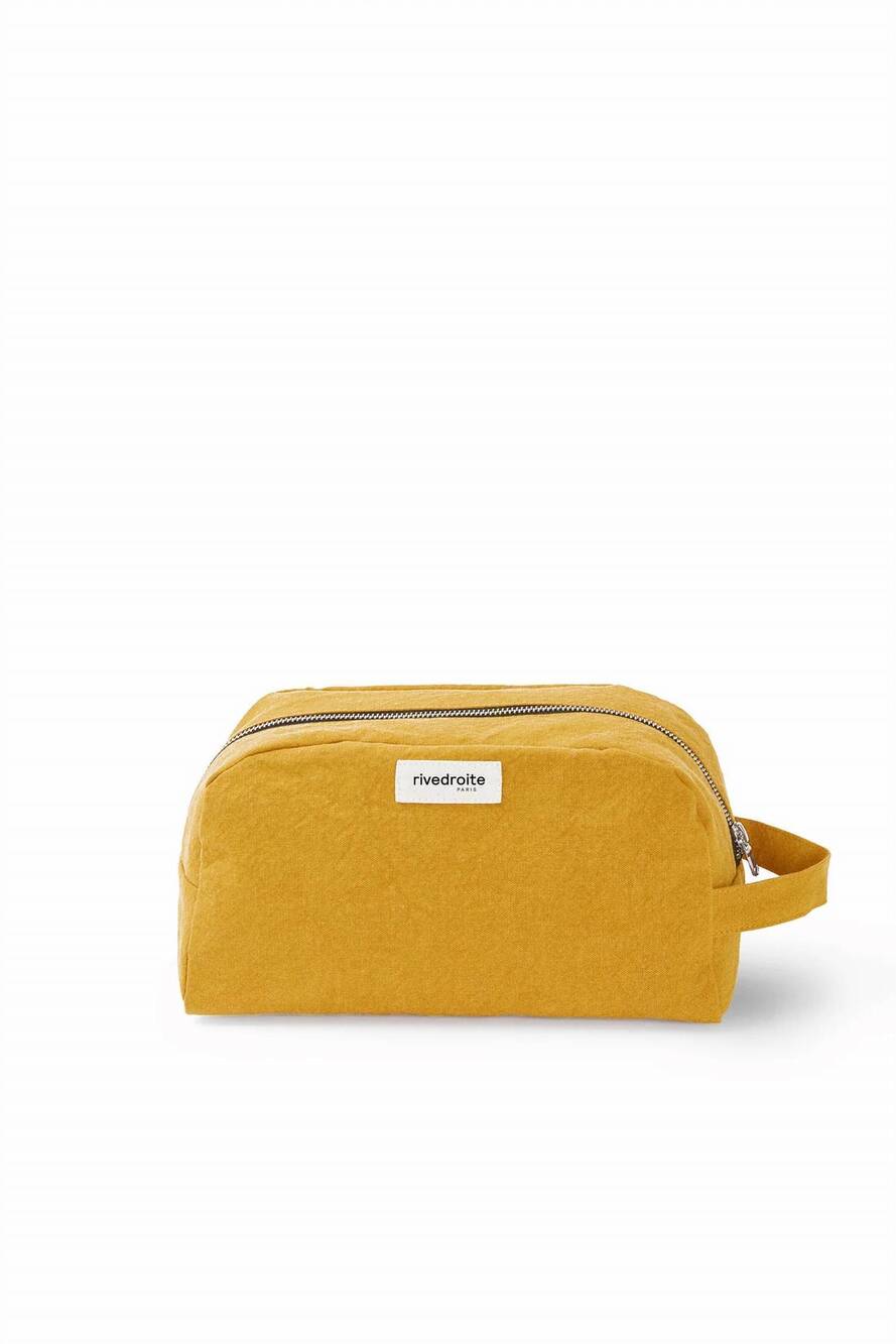 NEW RIVEDROITE PARIS unisex hermel toiletry bag in mustard